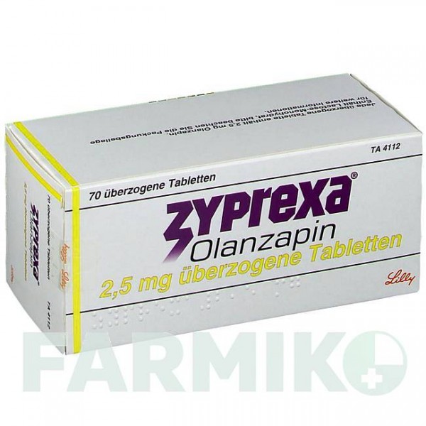 ЗИПРЕКСА (ZYPREXA) 2,5 мг таблетки 70 шт - Оланзапин LILLY