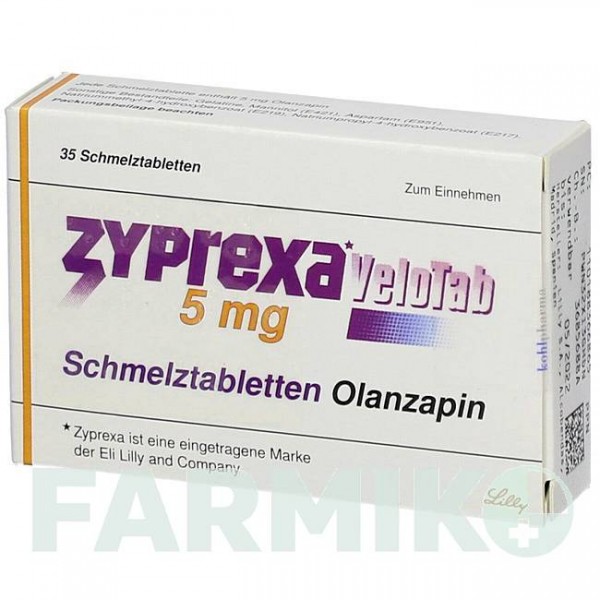 ЗИПРЕКСА ВЕЛОТАБ (ZYPREXA VELOTAB) 5 мг таблетки 35 шт - Оланзапин KOHLPHARMA