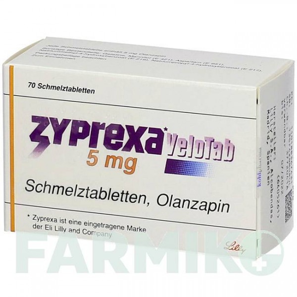 ЗИПРЕКСА ВЕЛОТАБ (ZYPREXA VELOTAB) 5 мг таблетки 70 шт - Оланзапин KOHLPHARMA