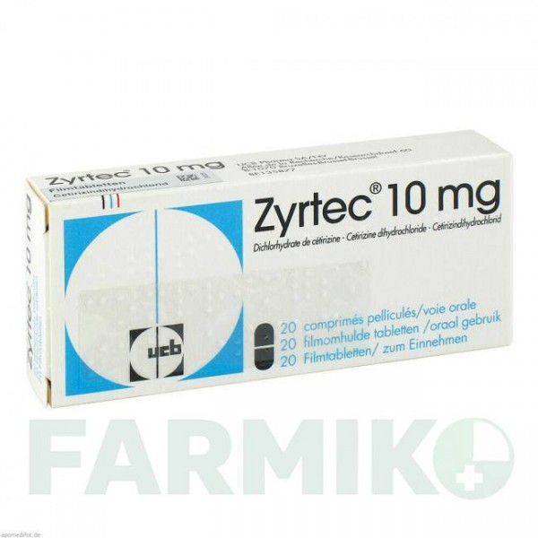 ЗИРТЕК (ZYRTEC) таблетки 20 шт - Цетиризин DOCPHARM
