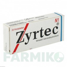 ЗИРТЕК (ZYRTEC) таблетки 20 шт - Цетиризин UCB PHARMA